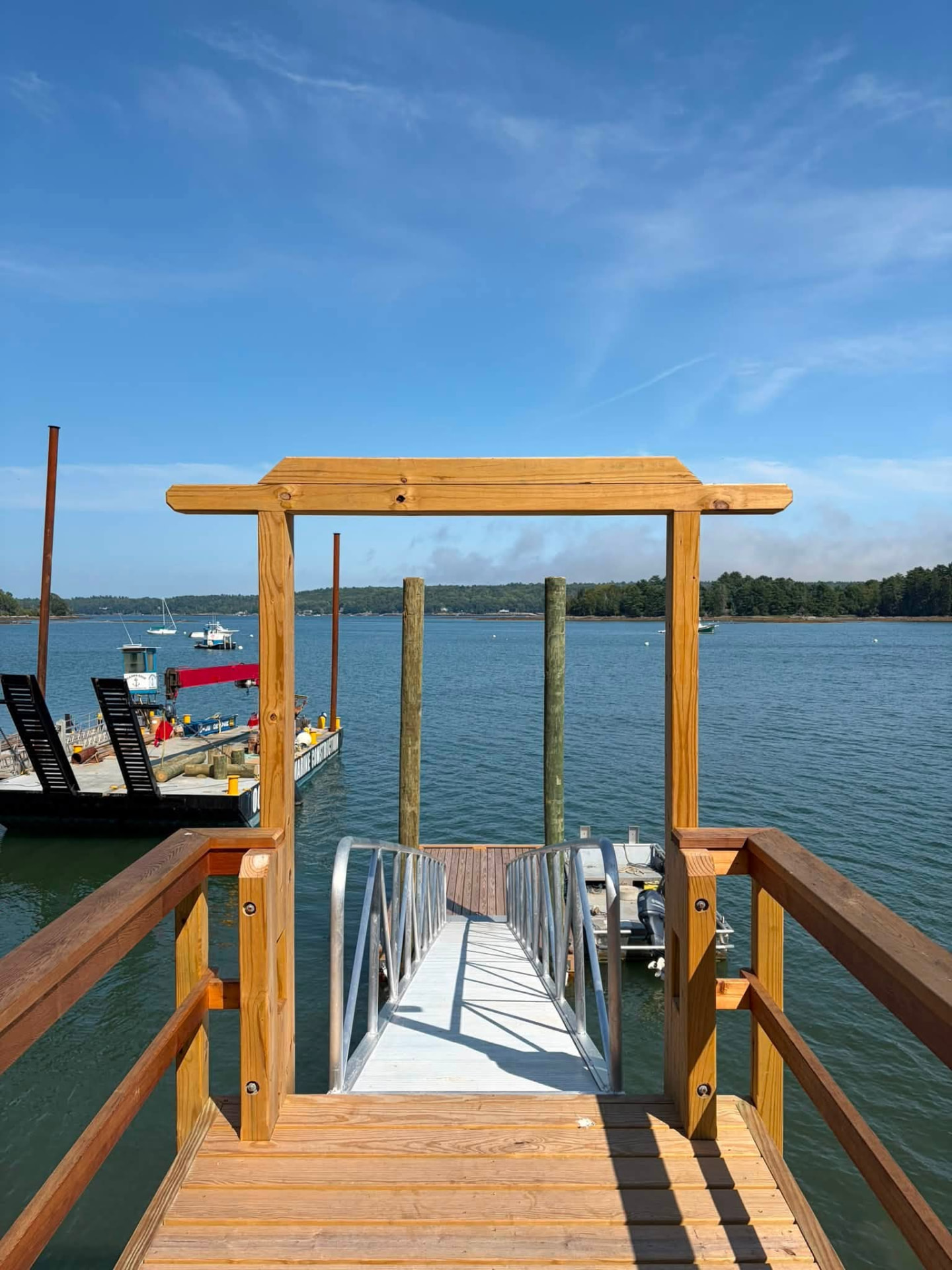 Marine construction project completed by Ocean's Edge Marine in Midcoast Maine