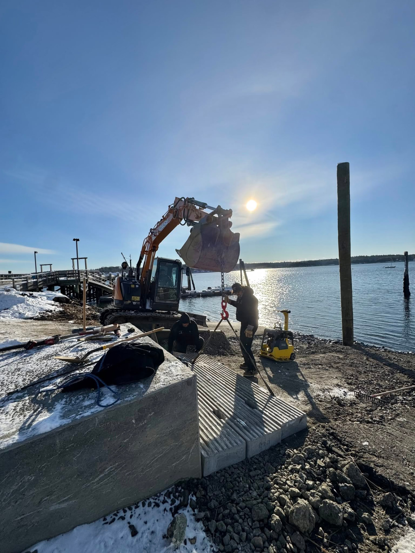 Marine construction project completed by Ocean's Edge Marine in Midcoast Maine