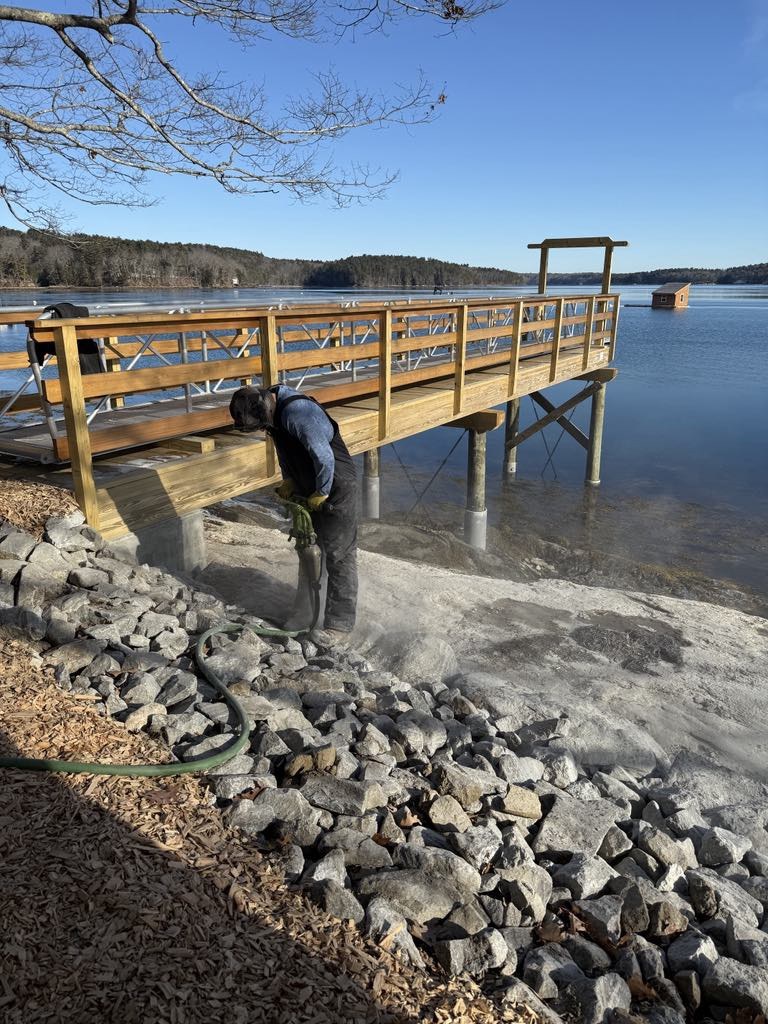 Shoreline stabilization and seawall project on the Maine coast — photo 3