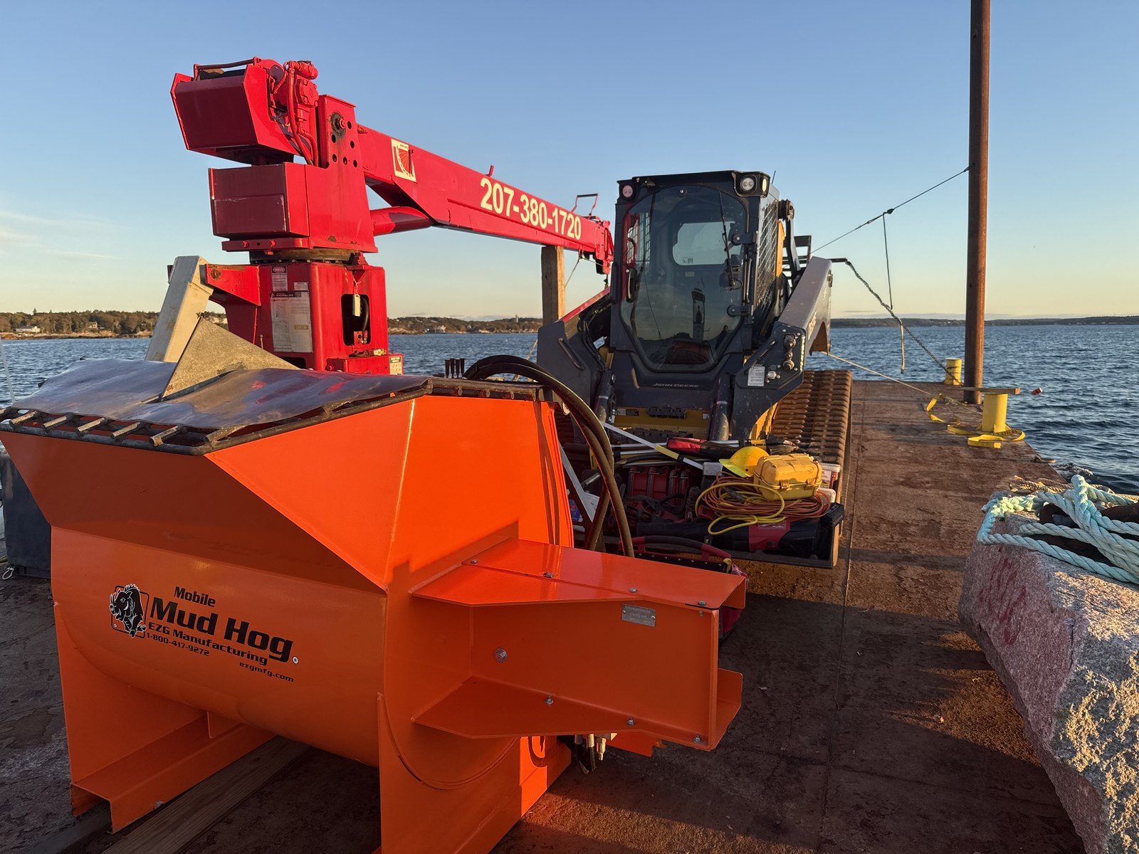 Barge and crane marine construction work in Midcoast Maine — photo 4